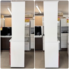 【超美品‼️】定価25万♪ 高級 松田家具 117cm幅キッチンボード 食器棚 収納家具 鏡面仕上げレッド♪の画像