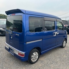 分割OK  自社ローン可能  アトレーワゴン　車検8年2月　平成27年式　アルパインフリップダウンモニター　走行１２万キロ　ナビ　テレビ　DVD  Bluetooth  左側電動スライドドア　シートカバー　ETC  オートエアコン　最上級グレードカスタムターボRSリミテッドの画像