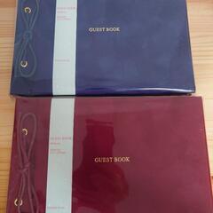 【2冊set】ネイビー＆レッド  ゲストブック 芳名帳  記名帳