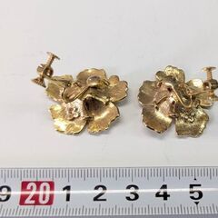 ☆アクセサリー　イヤリング１種　フラワーイヤリング　ベージュ　中古品　の画像