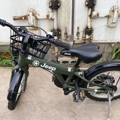南幌】16インチ 子供用 自転車 ジープ JEEPロゴ オリーブ