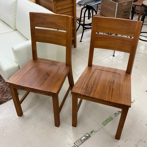 中古品　スキャンティーク　ダイニング3点セット　天然木　公田店
