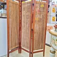 3連 パーテーション 木製 衝立 間仕切り 目隠し★幅121㎝ 高さ150㎝★検) アジアン バリ リゾートインテリア★近隣配送無料 買取帝国 朝霞店の画像