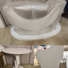 【新品／未使用】ホワイトローテーブル2個セットの画像
