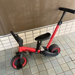 三段階変形三輪車二輪車ポール外しの画像