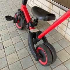 三段階変形三輪車二輪車ポール外しの画像