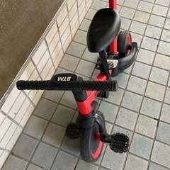 三段階変形三輪車二輪車ポール外しの画像