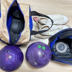 ボーリングセット　マイボール14ポンド2個、シューズ　