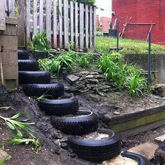【無料】廃タイヤ差し上げます！ビニールハウスやシートの重しに最適！の画像