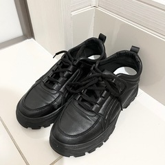 厚底ダッドスニーカー黒　23.5-24.0cmの画像