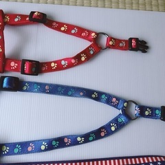 犬 リード、首輪ハーネス2本、未使用 の画像