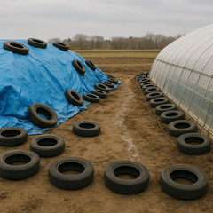 【無料】廃タイヤ差し上げます！ビニールハウスやシートの重しに最適！の画像