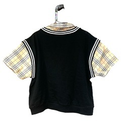 【美品】WEGO❤シャツドッキングベスト　半袖シャツ 黒・チェック　レディースの画像