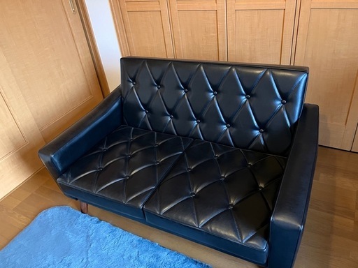 カリモク60　ロビーチェア　2シーター　スタンダードブラック