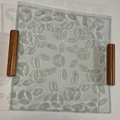 花柄　ガラス　お皿