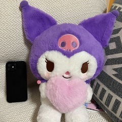サンリオキャラクターズ　ぬいぐるみ　ももいろハートドールＢＩＧタイプ　キティちゃん　クロミの画像