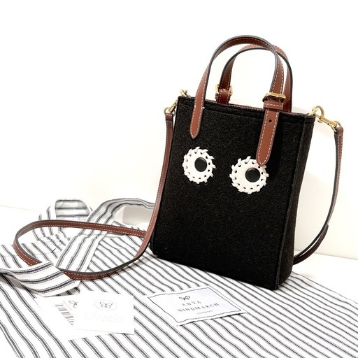 【新品 未使用】ANYA アイズ ブラック ショルダーバッグ ハンドバッグ 2WAY