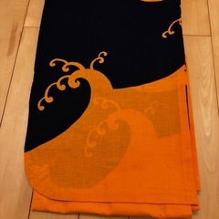 浴衣（紺とオレンジ色）