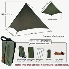 VASTLAND　新品  TC 焚火 難燃 陣幕 ポリコットン 目隠し 軽量 コンパクト 風防 ウィンドスクリーンの画像