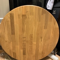 ちゃぶ台80cm円形　天然木オークの画像