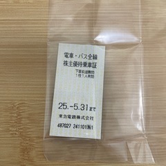 東急電鉄　株主優待券2枚