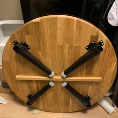 ちゃぶ台80cm円形　天然木オークの画像
