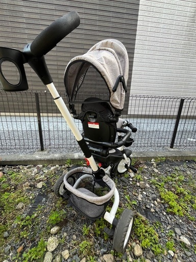 三輪車　折りたたみ　サンシェード　かご付き