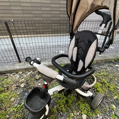 三輪車　折りたたみ　サンシェード　かご付きの画像