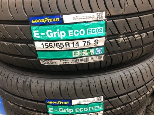 軽自動車タイヤ155/65R14 グッドイヤー4本セット(交換込、廃タイヤ処分込)