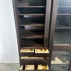 美品『karimku』カリモク カップボード キッチンボード リビングボード ダイニングボード 食器棚 棚 飾棚 飾り棚 収納家具 RWcup5の画像