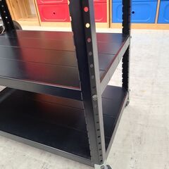 J9540　キャスター付きスチールラック　ブラック　クリーニング済み【リユースのサカイ柏店】の画像