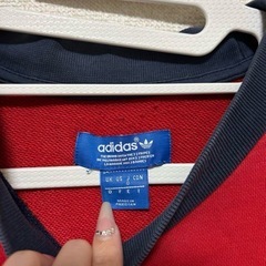 古着adidas トレーナー 赤/白/紺 UK Sの画像