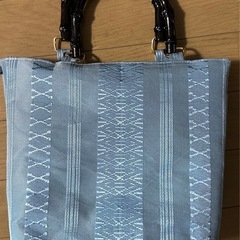 写真より凄くきれいな水色　シーズンにピッタリ　正絹博多帯リメイク...