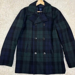 GAP ギャップ オールド ピーコート ウール チェック柄 80...
