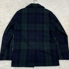 GAP ギャップ オールド ピーコート ウール チェック柄 80s メンズ L緑の画像