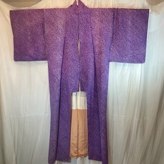 アンティーク着物 身丈142cm ちりめん レトロ 絞り柄