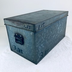 【PayPay可】ブリキ缶　トタンBOX　昭和レトロ　ダメージ　...