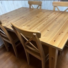 取引中　IKEA 伸縮ダイニングテーブルセット