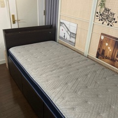 【配送出来ます❗️良品✨ニトリ大容量収納付ベッドフレーム＋ニトリ...