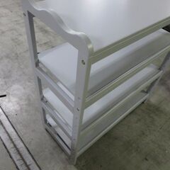 F　未使用/新品　アウトレット　ラック 棚 幅80 4段  天然木 　ライトグレーの画像