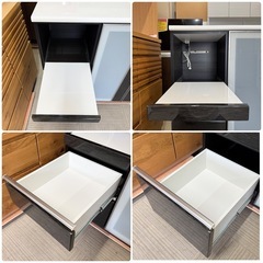 【美品‼️】定価64,990円♪ ニトリ 120cm幅ミドルレンジボード キッチンカウンター 食器棚 収納家具 艶あり木目調ダークブラウン♪の画像