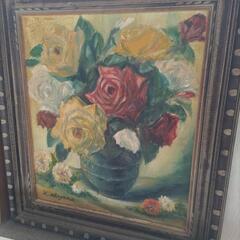 ご予約あり　薔薇図　絵画