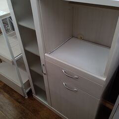 ★ジモティ割あり★  レンジ台 ホワイト H118×D39×W7...