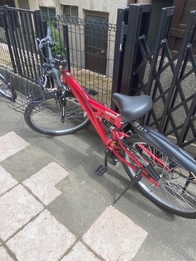 【ANIMATO/アニマート MTB sandpiper 赤系 自転車/マウンテンバイク ギア付き/シマノ18段変速/3段x6段 通勤/通学