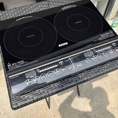 IHクッキングヒーター　IHコンロ　山善　YEM-W1456（B）　2021年製　分解清掃クリーニング済の画像