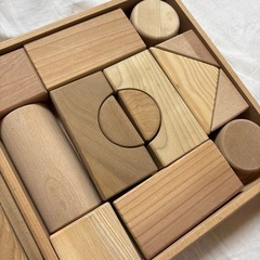 寄せ木の積み木　2ケースセットの画像