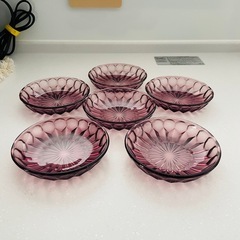 【中古】ガラス製　プレート6枚セット 中古】ガラス製 プレート6枚セット 中古】ガラス製 プレート6枚