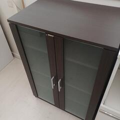 ★ジモティー割あり★組立式2枚扉食器棚　BR　高さ(H)89×幅...