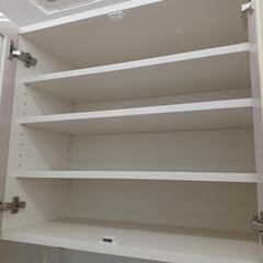 ★ジモティー割あり★4枚扉オープンボード　パモウナ　WH　高さ(H)190×幅 (W)130× 奥行(D)50(cm)の画像