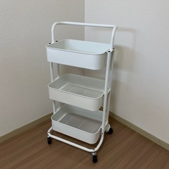 【美品】キッチンワゴン　白色